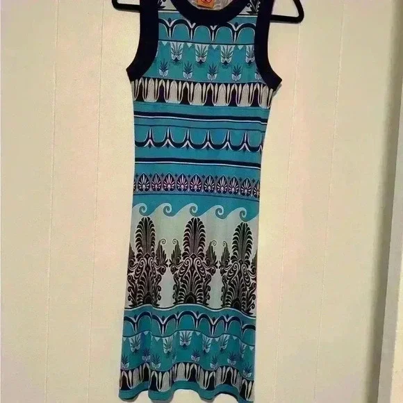 Tory Burch Purple and Blue Bodycon Sleeveless Stretchy Dress S - Picture 2 of 11